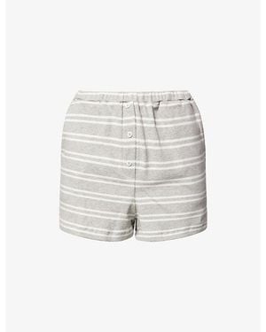 4th & Reckless Chelsea Stripe Cotton-Jersey Shorts - White