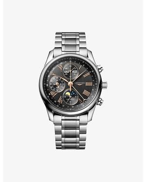 Longines L2.673.4.61.6 Master Collection Chronograph Moonphase Stainless-Steel Automatic Watch - Metallic