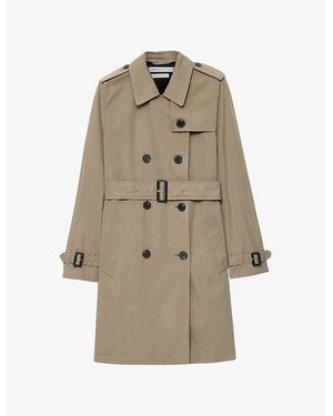 AllSaints Leonard Double-Breasted Cotton-Blend Trench Coat - Natural