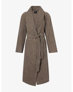 Theory Shawl-Collar Wool And Cashmere Coat - Brown