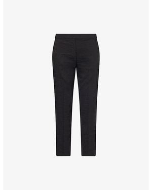 Theory Treeca Pull- On Linen-Blend Pants - Black