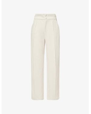 Odd Muse Two-Slip-Pockets Wide-Leg Stretch-Woven Pants - White