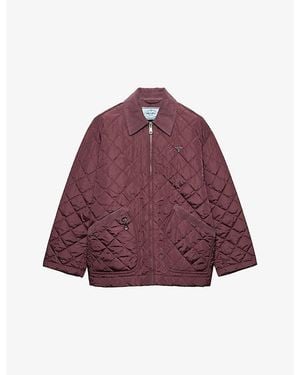 Prada Re-Nylon Blouson Quilted Shell Jacket - Purple