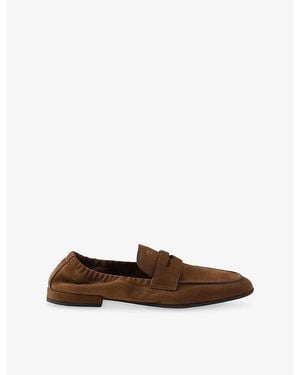 Prada Shuffle Leather Loafers - Brown