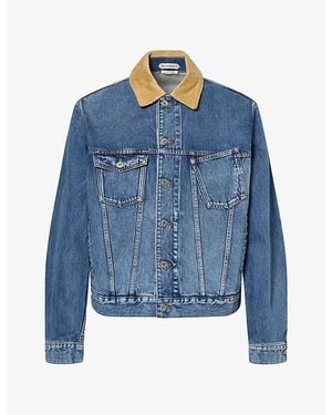 JW Anderson Corduroy-Collar Boxy-Fit Denim Jacket - Blue