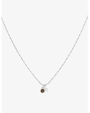 Astrid & Miyu Charm 14Ct- Lab-Grown Diamond And Smokey Quartz Pendant Necklace - Metallic