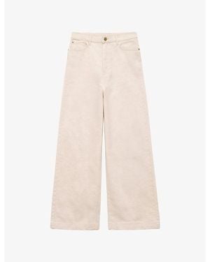 Ro&zo Wide-Leg Mid-Rise Denim Jeans - Natural