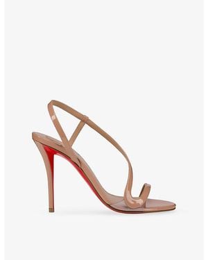 Christian Louboutin Rosa Z 100 Patent-Leather Heeled Sandals - Pink