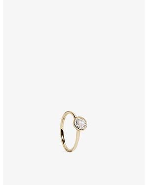 Monica Vinader Mv Siren Solitaire 0.5Ct Lab-Grown Diamond 14Ct Ring - Metallic