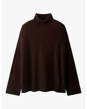 The White Company Funnel-Neck Relaxed-Fit Wool And Cashmere-Blend Jumper - Black
