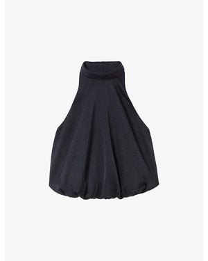 Claudie Pierlot Sleeveless Open-Back Satin Top - Blue