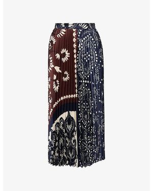 Weekend by Maxmara Printed Twill Woven Midi Skirt - Black