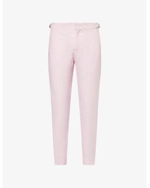 Orlebar Brown Griffon Tapered Linen Trousers - Pink