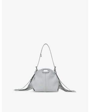 Maje Miss M Micro Leather Shoulder Bag - White
