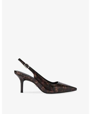 Carvela Kurt Geiger Spirit Leopard-Print Faux Patent-Leather Slingback Courts - Multicolor