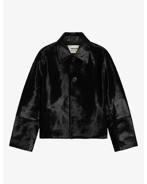Zadig & Voltaire Lessa Pony-Effect Leather Jacket - Black