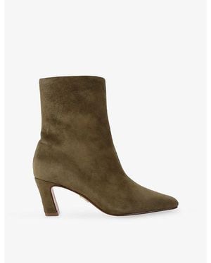 Steve Madden Willah Suede Heeled Ankle Boots - Green