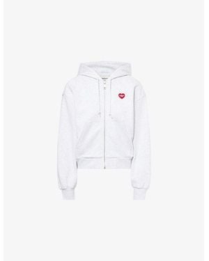 Carhartt Heart Embroidered-Patch Cotton Hoody - White