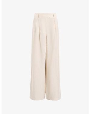 AllSaints Deri Lyn Wide-Leg Mid-Rise Woven Pants - Natural