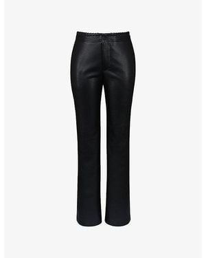 House Of Cb Adara Flared-Leg Vegan-Leather Pants S (A-C Cup) - Black