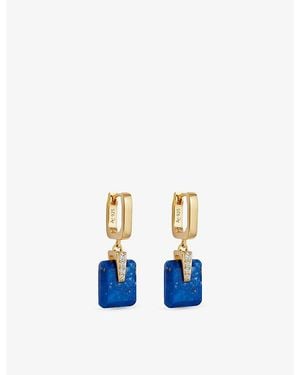 Astley Clarke Deco 18Ct Vermeil, Lapis And Sapphire Drop Huggies - Blue