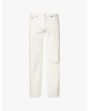 FRAME Relaxed Distressed Denim Jeans - White