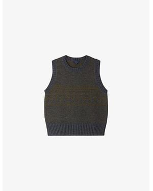 Soeur Namaste Jacquard-Pattern Merino-Wool Vest - Black