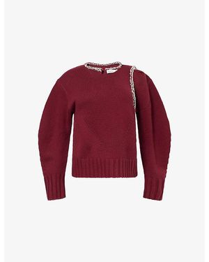 Jonathan Simkhai Monroe Embellished Wool-Blend Jumper - Red