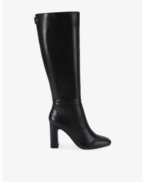 KG by Kurt Geiger Trix Faux-Leather Heeled Knee-High Boots - Black