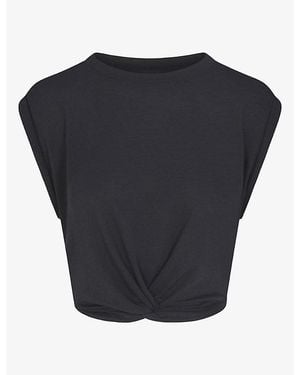 NikeSKIMS Performance Cotton Blend Cropped Twist Tank Top - Black