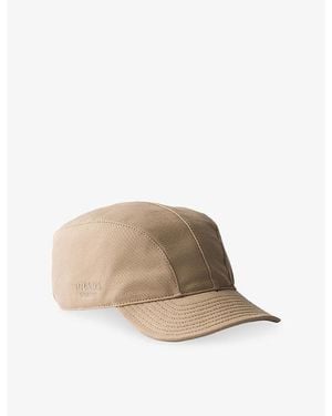 Prada Drill Logo-Embroidered Cotton-Twill Cap - Natural
