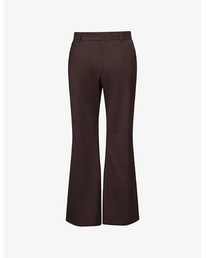 Harry Lambert X Disney Harry Lambert For Zara X Disney Mid-Rise Wide-Leg Wool-Blend Trousers - Brown
