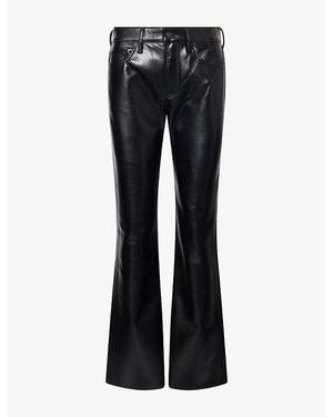Citizens of Humanity Genova Straight-Leg Leather-Blend Trousers - Black