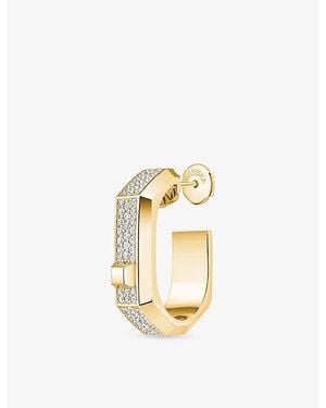 Messika Moderniste Medium Pavé 18Ct And 0.30Ct Diamond Hoop Single Earring - Metallic