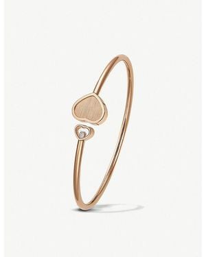 Chopard X 007 Happy Hearts Golden Hearts 18Ct Rose- And 0.19Ct-Diamond Bangle - Metallic