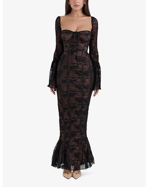 knee length dresses for ladies Artemis Midi Lace Dress - Black main image 0