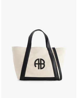 Anine Bing Cara Small Canvas Tote Bag - White