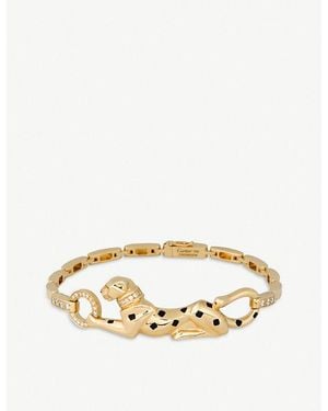 Cartier Panthère De 18Ct- 0.26Ct Brilliant-Cut Diamond Lacquer, Garnet And Onyx Bracelet - Metallic