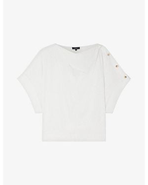 Soeur Issa Button-Embellished Cotton Blouse - White
