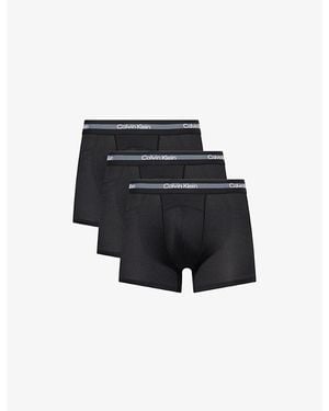 Calvin Klein Icon Active Mesh Pack Of Three Jersey Trunks - Black
