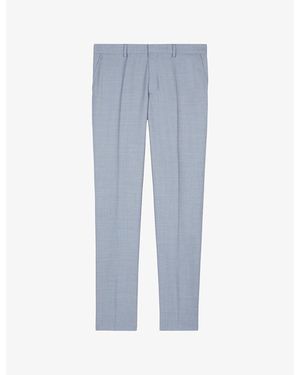 The Kooples Tapered-Leg Slim-Fit Wool Trousers - Blue