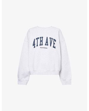4th & Reckless Avenue Logo-Print Cotton Sweatshirt - White
