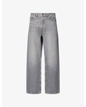 FRAME Baggy Wide-Leg Denim Jeans - Grey