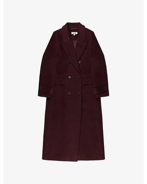 Ro&zo Peak-Lapel Double-Breasted Wool-Blend Coat - Red