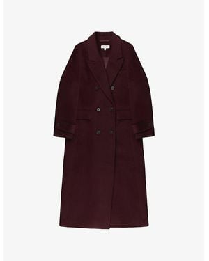Ro&zo Peak-Lapel Double-Breasted Wool-Blend Coat - Red