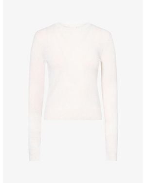 Reformation Lian Crewneck Cashmere Jumper - White