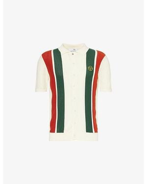 Sergio Tacchini Montell Button-Up Cotton-Knit Polo Top - Red