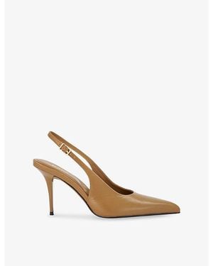 Dune Cai Leather Heeled Slingback Courts - White