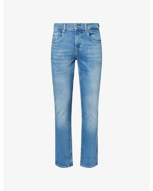 7 For All Mankind Slimmy Tapered-Leg Stretch-Denim Jeans - Blue