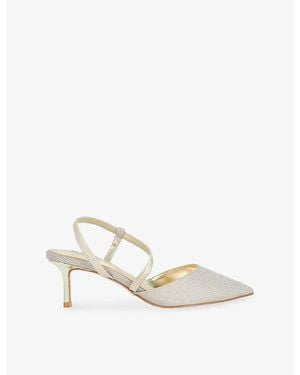 Dune Charming Woven Sling-Back Courts - White
